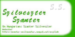 szilveszter szanter business card